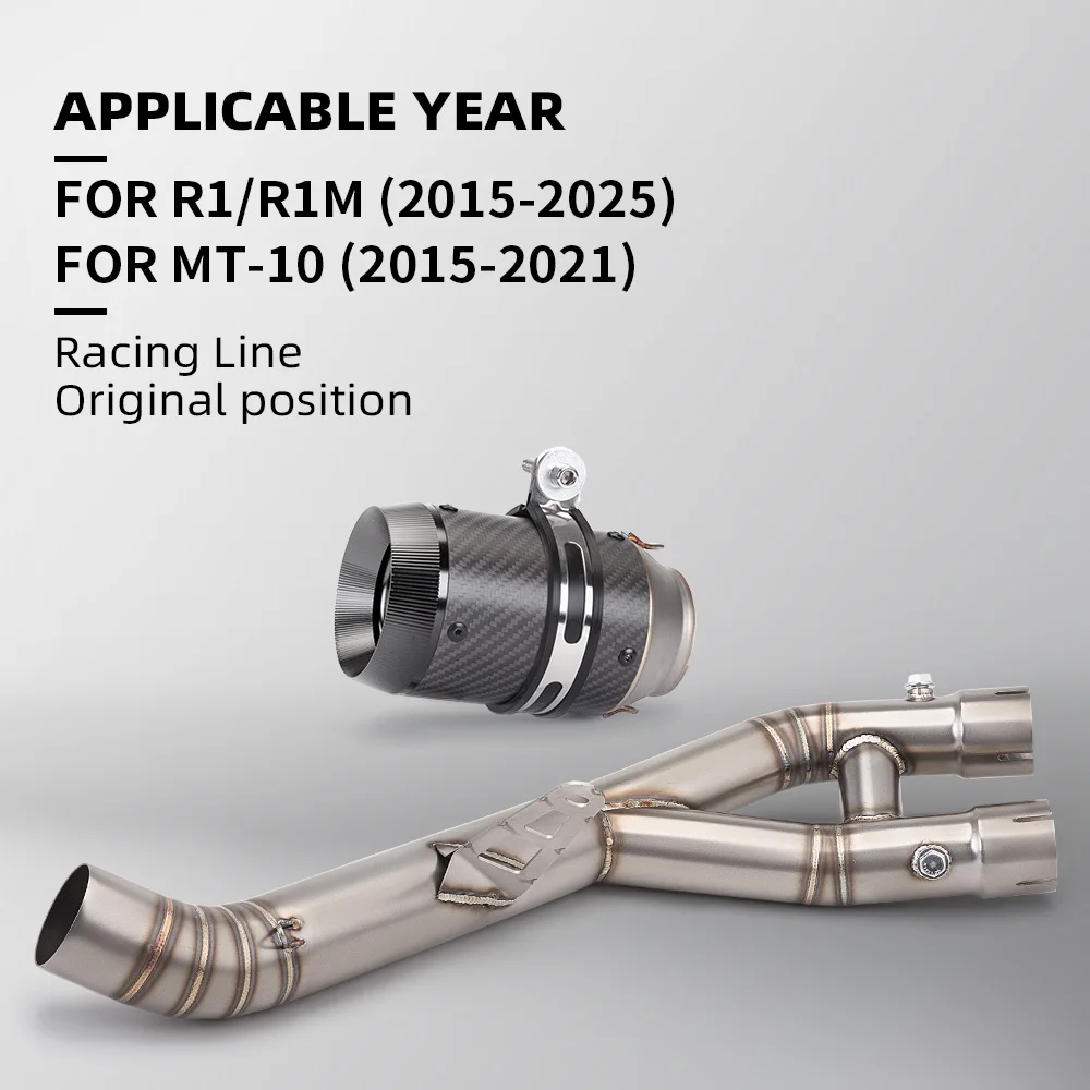 

Motorcycle Exhaust Escape Moto System Front Middle Link Pipe Slip-on For YZF MT-10 2015 - 2021 R1 R1M 2015-2025