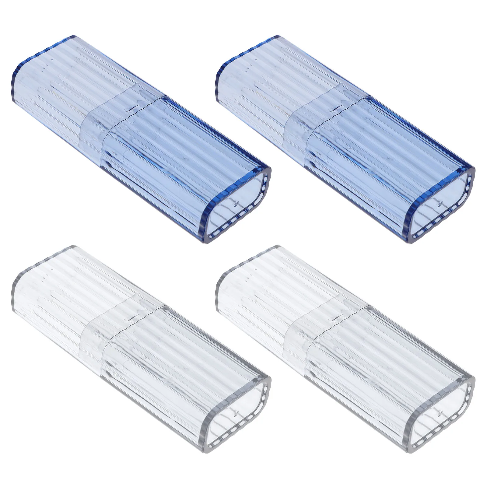 

4pcs Transparent Makeup Storage Box Portable Cotton Swab Case Refillable Organizer Dustproof Floss Picks Dispenser