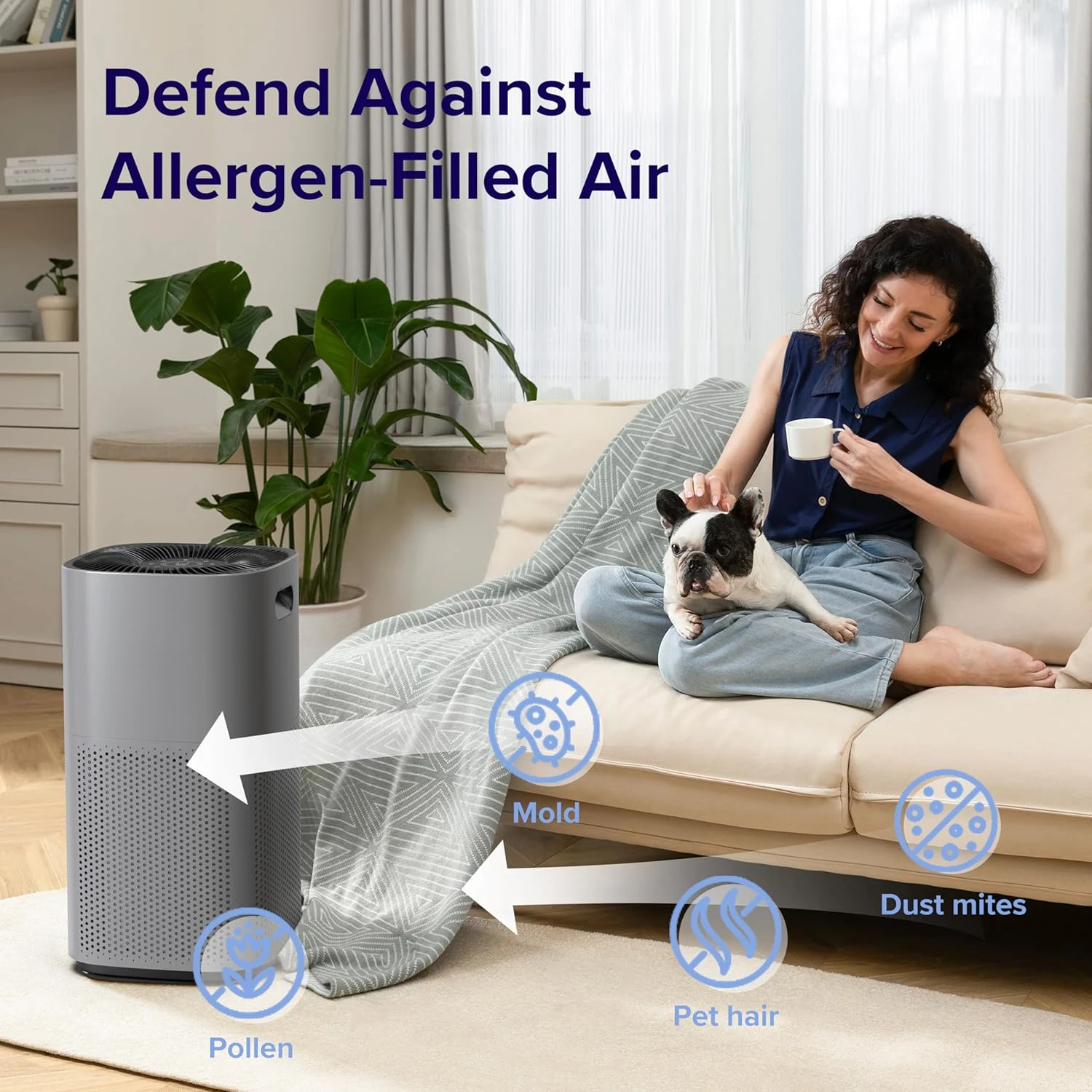 Air Purifiers for Home Large Room, Covers Up to 3175 Sq. Ft with Smart WiFi, PM2.5 Monitor, 3-in-1 Filter for Smoke, Pet