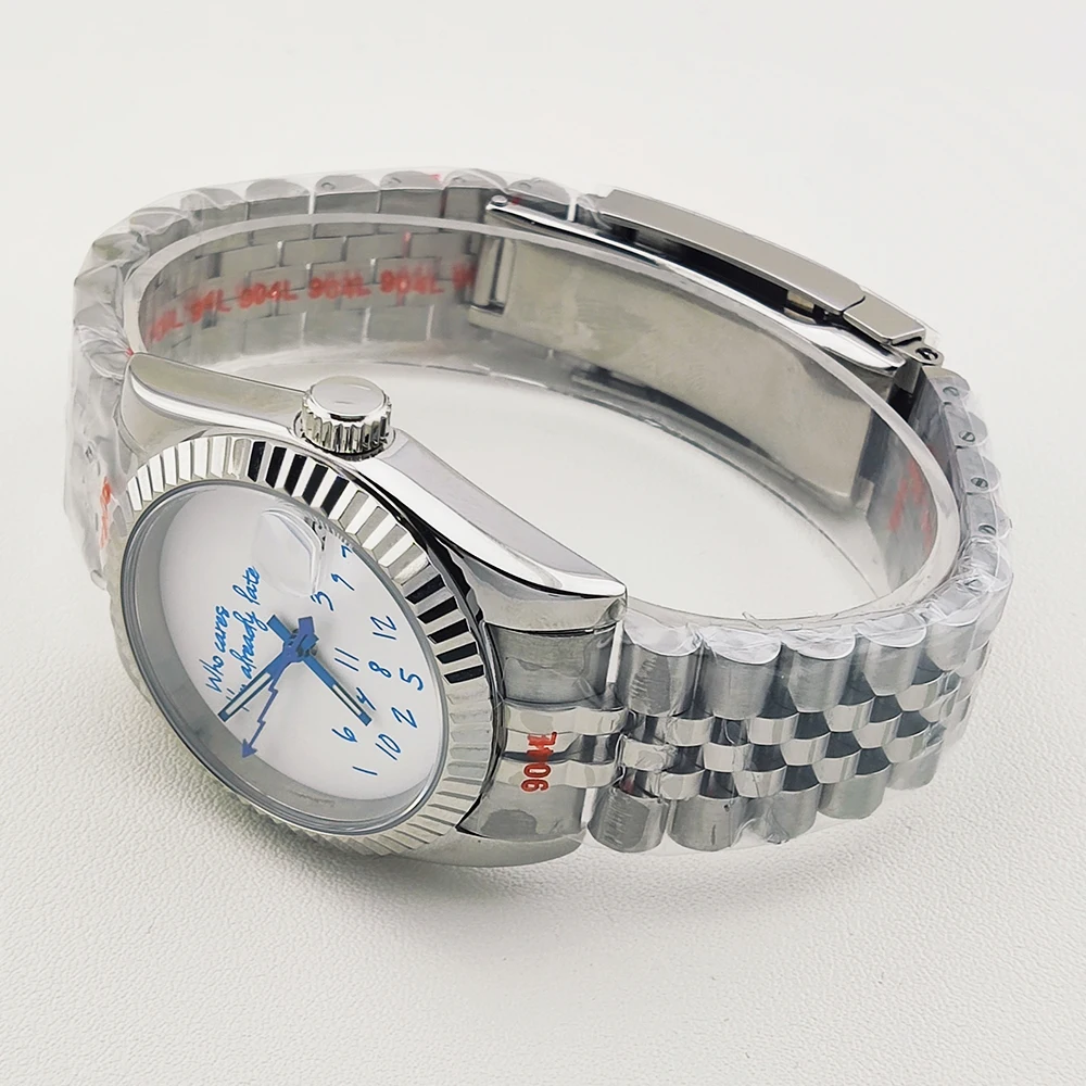 36mm/39mm nh35 Watch Men Watch No Logo Blue Dial Watches for Man Sapphire Crystal Glass NH35 Automatic Movement