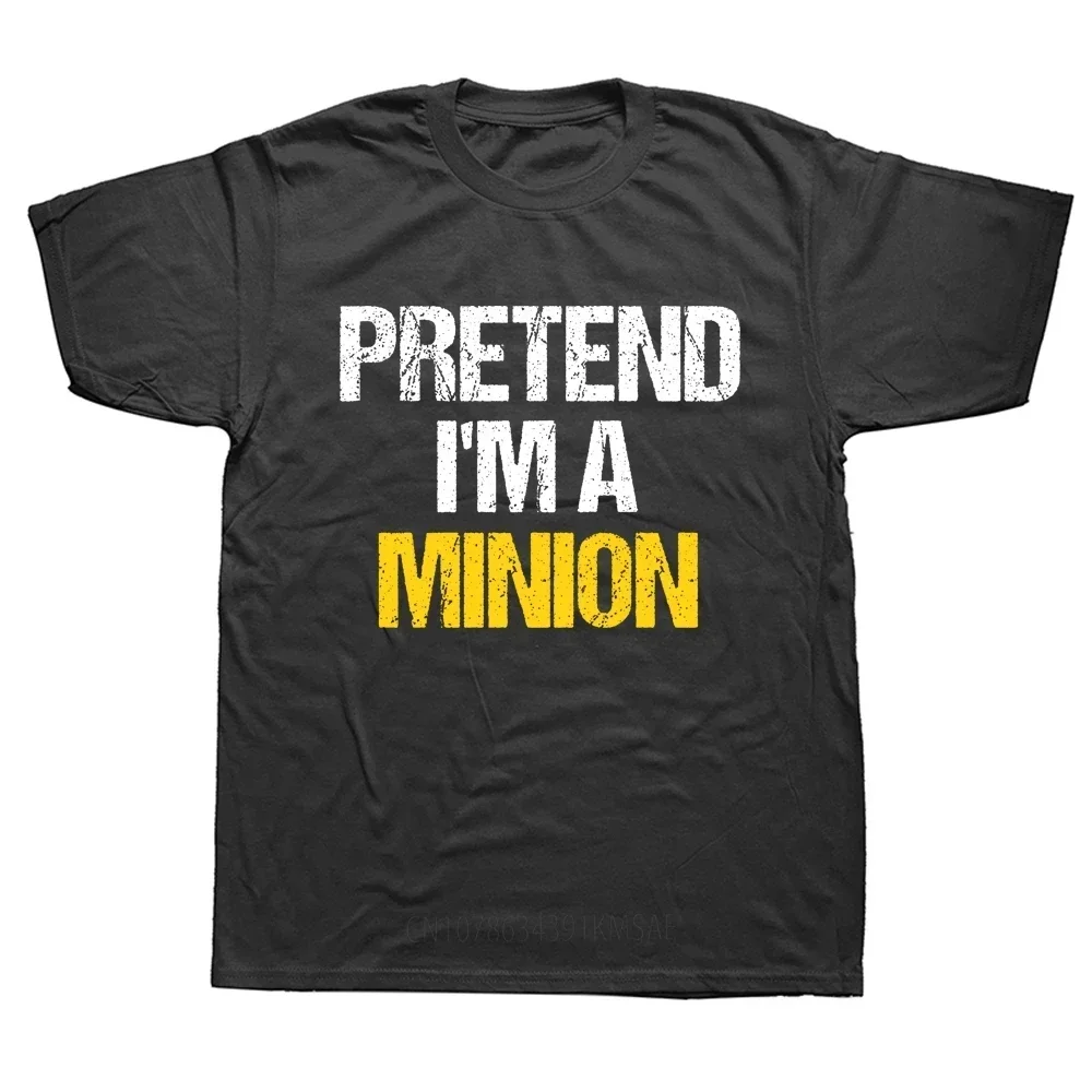 Faire semblant que je suis un minion T-shirt de vacances, lettres drôles imprimées, énonciations graphiques, cadeaux d'Halloween