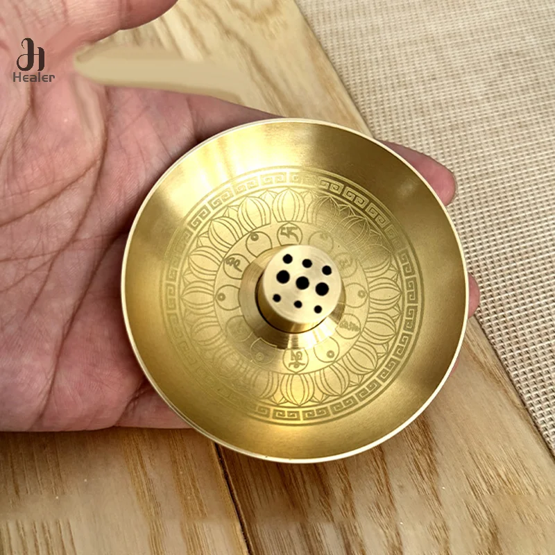 Bruciatore di incenso rotondo Porta incenso a 9 fori Vassoio per bastoncini di incenso Porta Palo Santo Porta salvia per la meditazione Rituale yoga