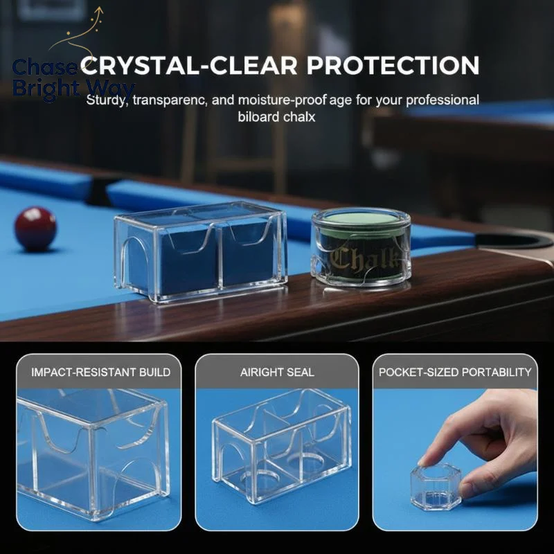 1Pc Acrylic Pool Chalk Cube Case Anti Fouling Dustproof Durable Snooker Chalk Holder for Daily Billiards Practice