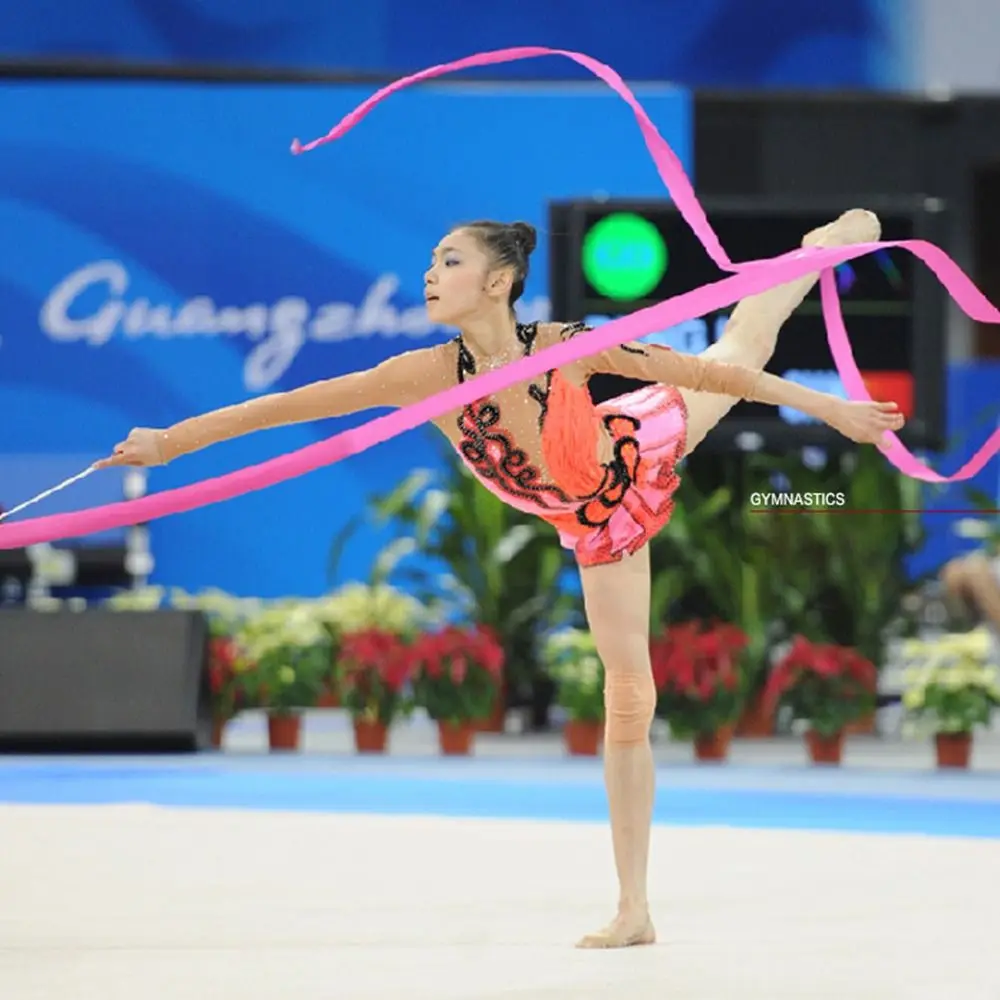 10 Colors Twirling Rod Gymnastics Ribbon Rhythmic Art Training Colorful Gym Ribbons Artistic Gymnastics Ribbon Dance Ribbon