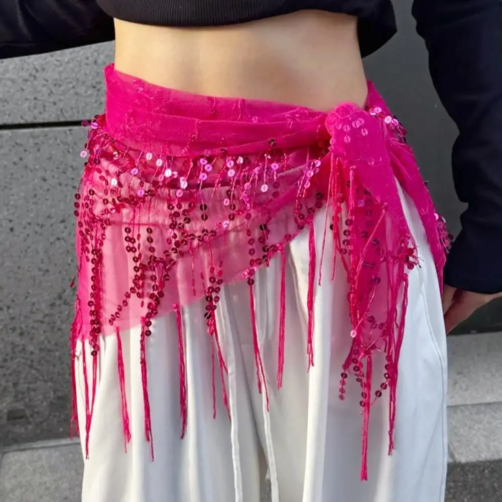 Ceinture de danse du ventre à paillettes, jupe de danse de Jazz, danse de rue, Costumes de spectacle, écharpe de hanche à glands pour thaïlande/inde/arabe