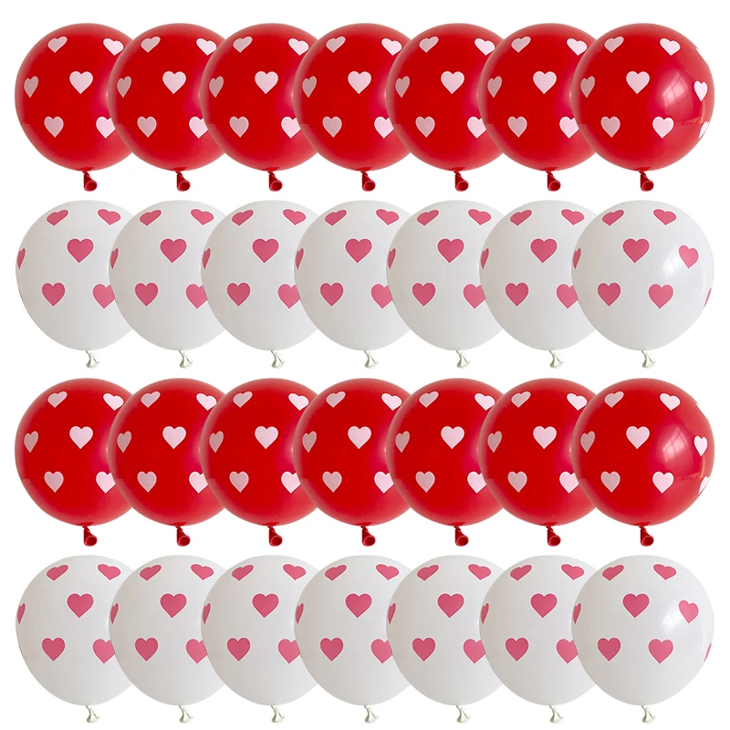 28pcs/lot 12 inch Red Love Heart latex balloons wedding confession anniversary Decoration Air Balloon Marriage gift Helium Ball