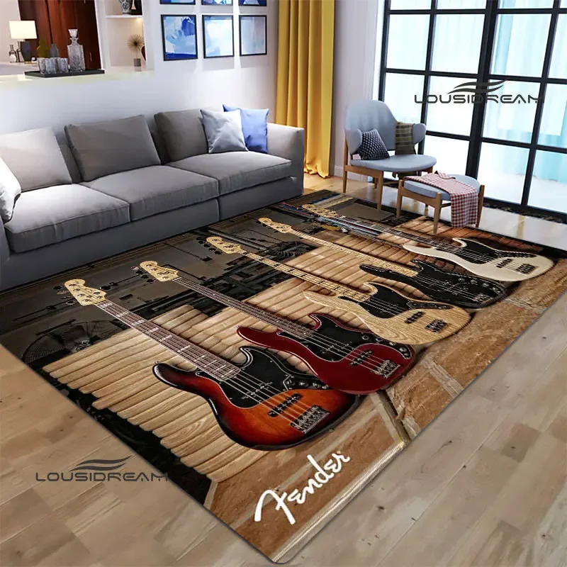 FENDER guitare rétro impression tapis salle de jeu chambre beau tapis antidérapant photographie accessoire kawaii tapis cadeau d'anniversaire