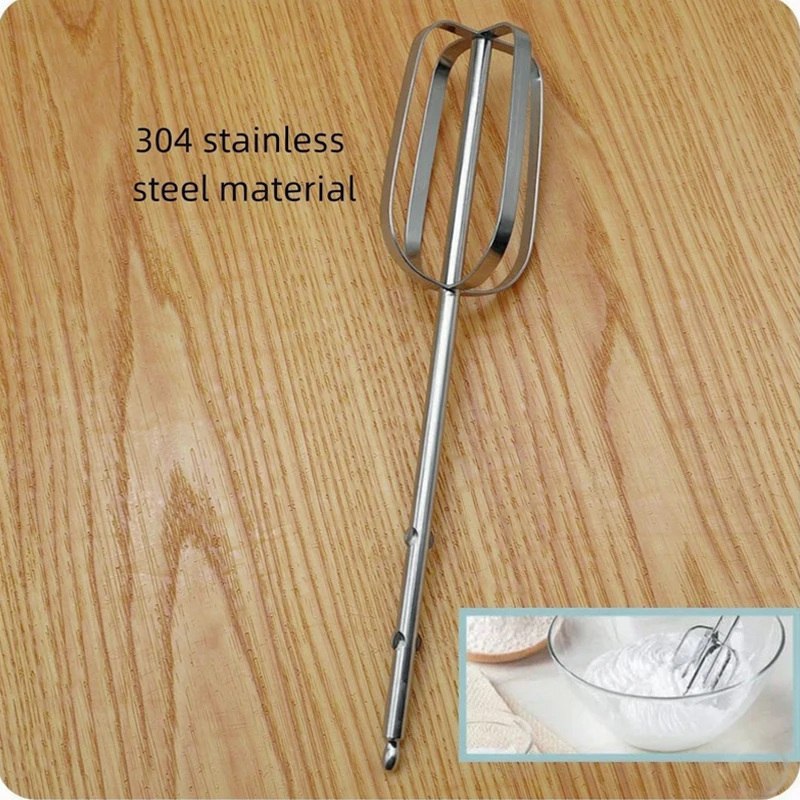 1Pc Electric Egg Beater Stirring Hook Stainless Steel Handheld Egg Whisk Mixing Stick Durable Kitchen Mixer Egg Tools