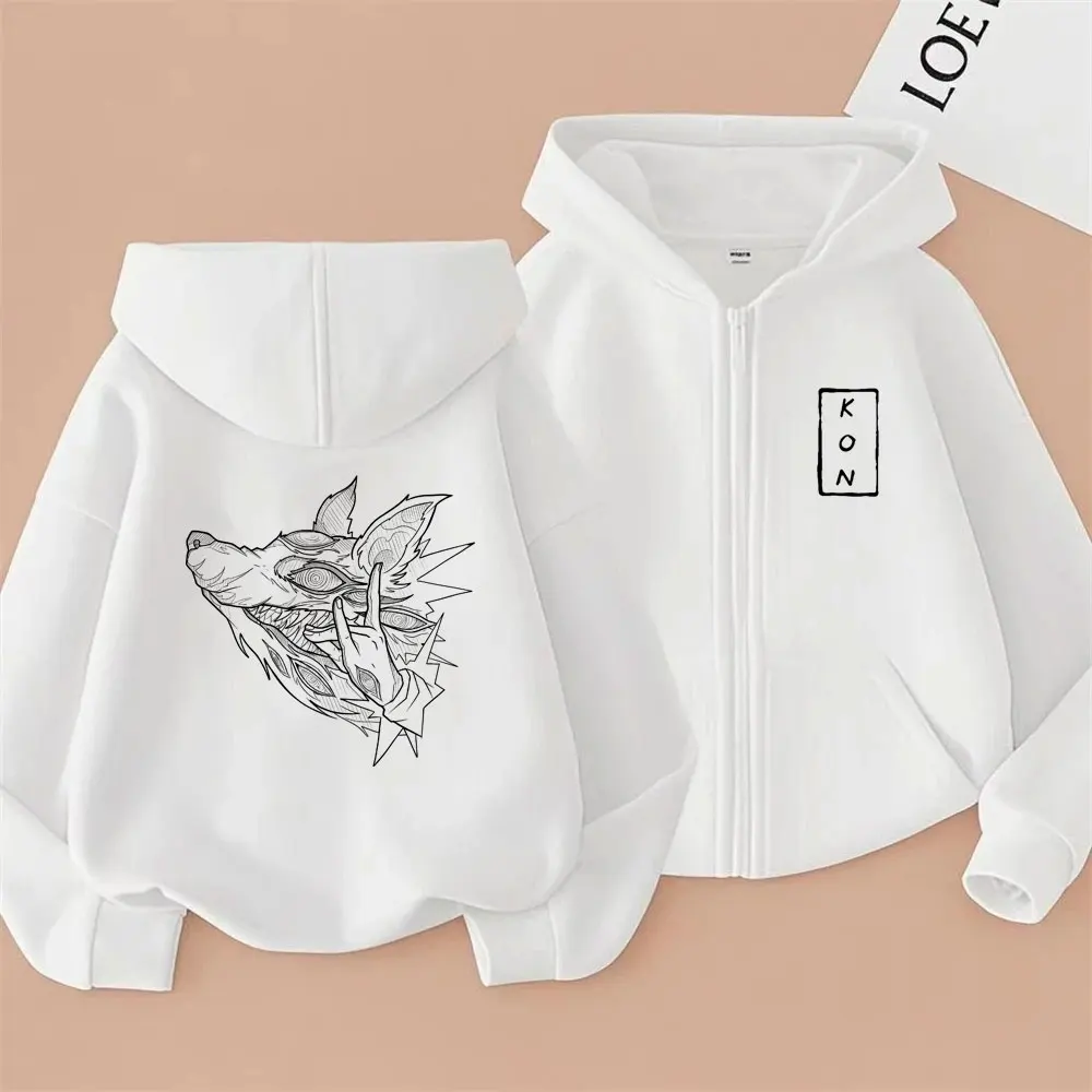 

Anime Chainsaw Man Hayakawa Aki Fox Devil Kon Merch Zipper Hoodie Men Manga Oversized Zip Up Hoodies Men's Fashion Streetwear