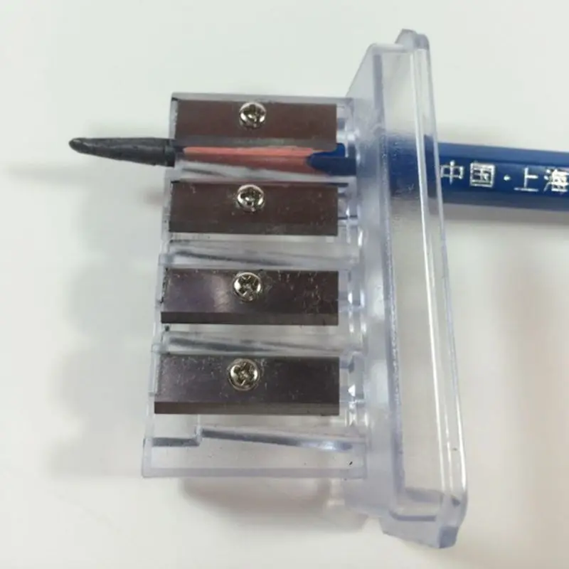 متعددة الوظائف 4 ثقوب الفحم مبراة طويلة الأساسية الرصاص رسم الفن رجل R9UA