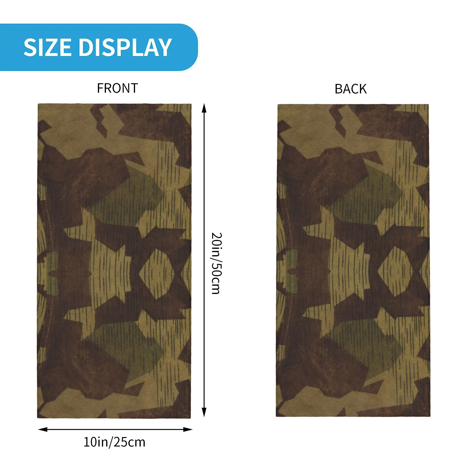 Custom WW2 German Splittertarn Camo Winter Headband Neck Warmer Men Women Camping Tube Scarf Army Camouflage Face Bandana Gaiter