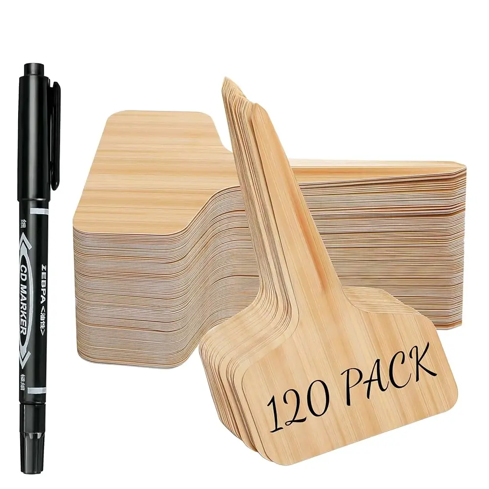 

Метки-бирки для растений, 120 шт., пластиковые садовые маркеры и колышки с перманентным маркером для растений, водонепроницаемые этикетки для семян