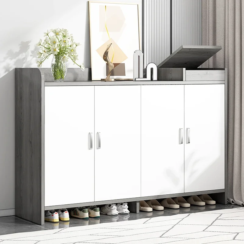 Metal Distinctive Luxury Wooden Shoe Cabinet Spacious Tall Polished Minimalist Shoe Cabinet Meuble Rangement Room Furniture