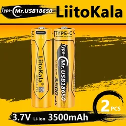LiitoKala USB-T35 Type-C 3.7V 3500mAh 18650 Rechargeable Li-ion Battery For Flashlight Electric Mobile Phone Toy Battery
