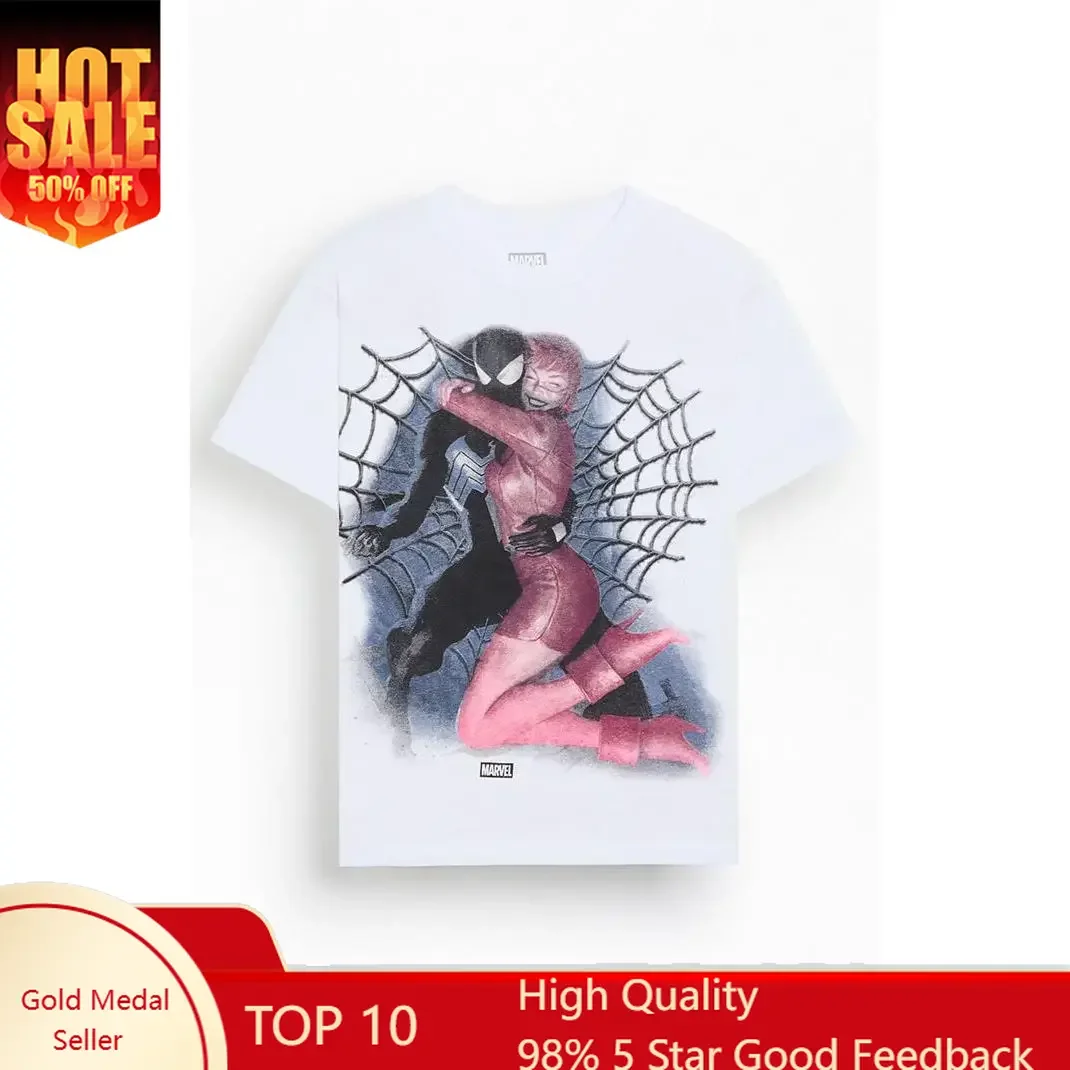 

Men's Spider-Man Loves Mary Jane T-Shirt Ron Man Team Up Cover T Shirt Symbiote Tee Fashion Cosplay TOP