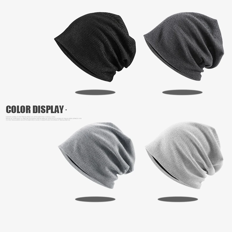 Hats For Men And Women In Spring And Autumn Tide Joker Piled Hats Western New Knitted Hats Breathable Hooded Fashion Baotou Hats