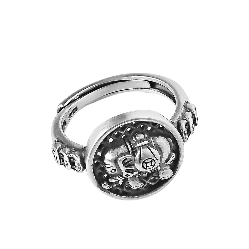 Mewanry Silver Color Lotus Geometric Open Rings For Women Girls Vintage Simple Sweet Trendy Creative Daily Party Jewelry Gifts