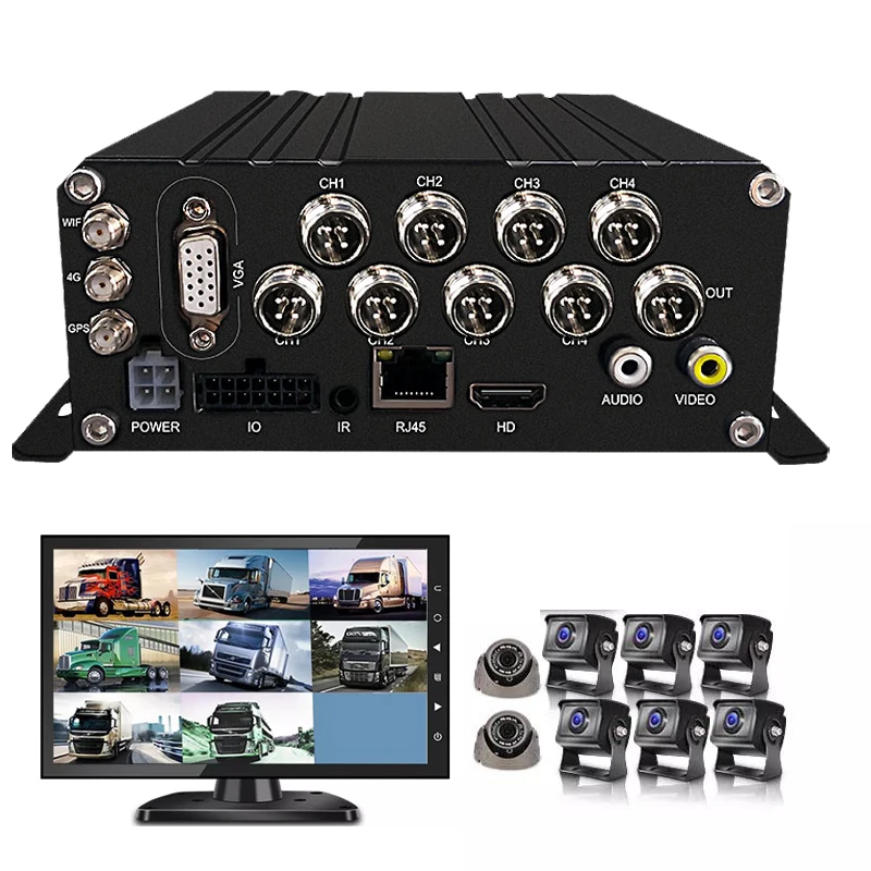 HD 1080P Ai BSD ADAS DMS Kit  Buses Trucks 4G WiFi 8 Channel SD HDD Mobile dvr Systems vehicle 4CH gps MDVR CAR Black Box