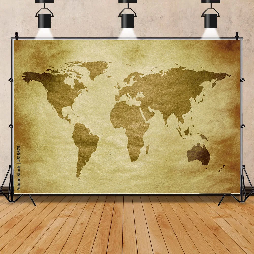 

Vintage Map Decoration Background Cloth Painting Vintage Wall Bedroom Living Room Home Decoration Photography Background WZ-01