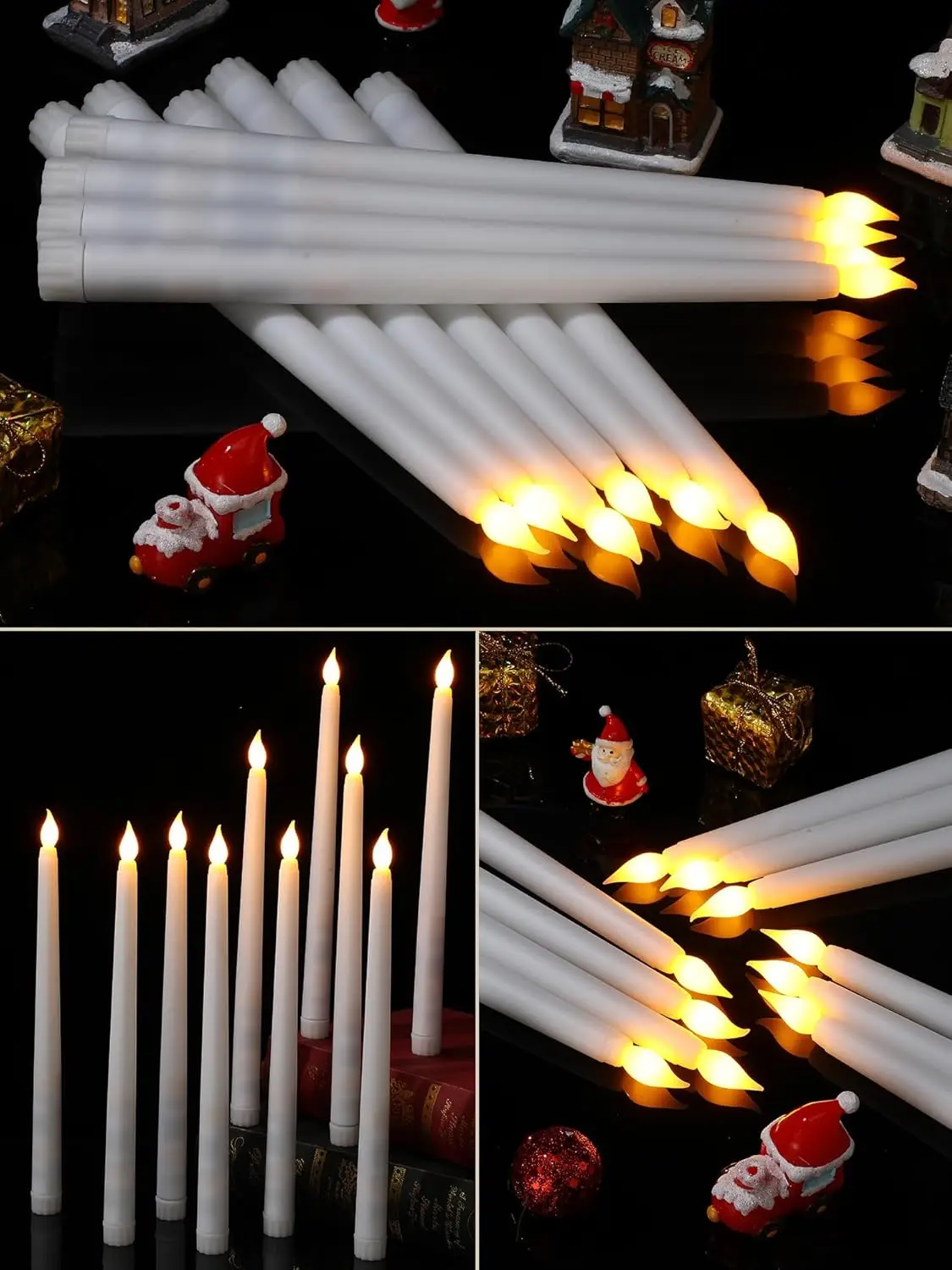 شموع عديمة اللهب تعمل بالبطارية أضواء شموع كبيرة LED ضوء دافئ مصابيح شمعة للمنزل عيد الميلاد حفلة الهالوين الديكور