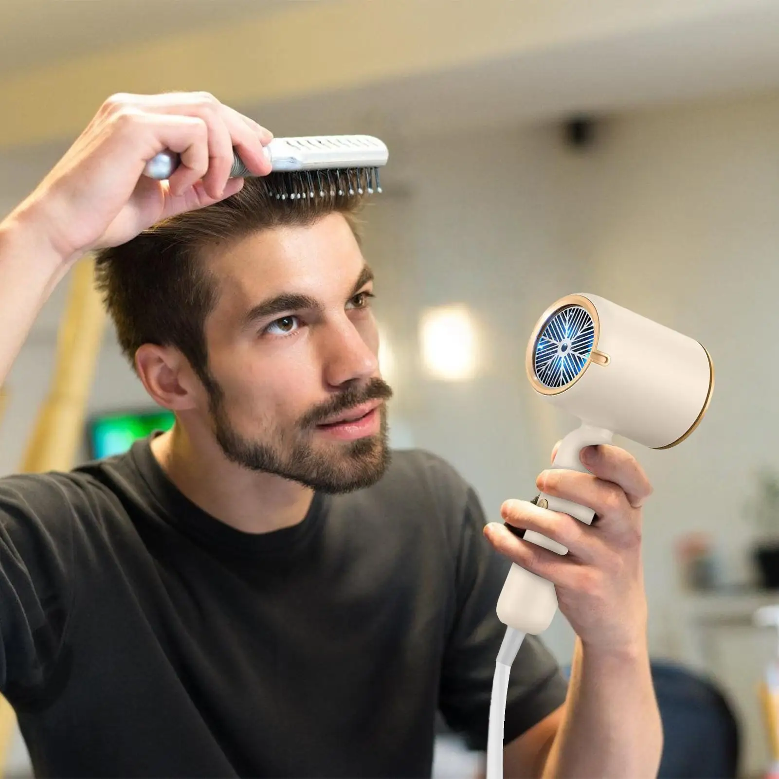 

Фен складной фен для путешествий, шумоподавление, контроль температуры, профессиональный вентилятор 1500 Вт для отеля, дома, мужского салона0