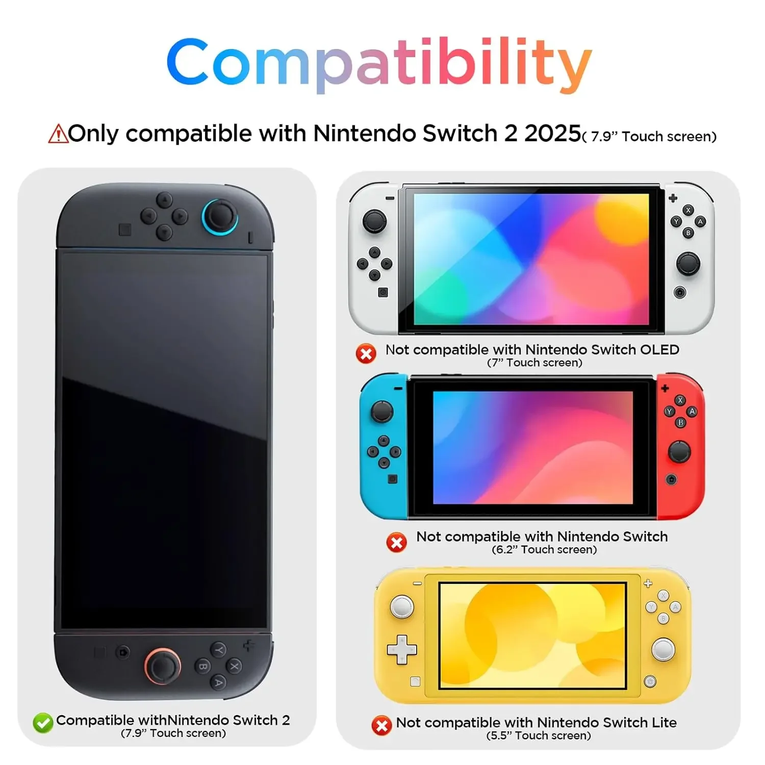 ตัวป้องกันหน้าจอสําหรับ Nintendo SWITCH 2 พร้อมกรอบการจัดตําแหน่ง,กระจกนิรภัย HD ใสสําหรับ SWITCH 2 อุปกรณ์เสริมการจัดตําแหน่งอัตโนมัติ