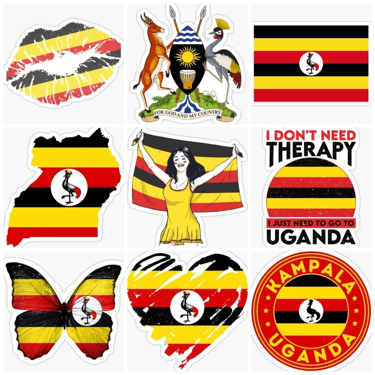 

Uganda UG Flag Map Emblem Sticker Vinyl Window Car Motorcycle Laptop Bumper Wall Truck Helmet Racing Off-road Glass Decal