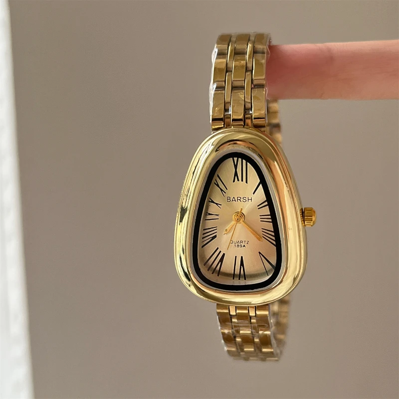 العلامة التجارية الشهيرة النساء غير النظامية الأفعى رئيس الهاتفي ساعة كوارتز فاخرة الفولاذ المقاوم للصدأ حزام ساعة اليد هدية Montre فام دروبشيبينغ