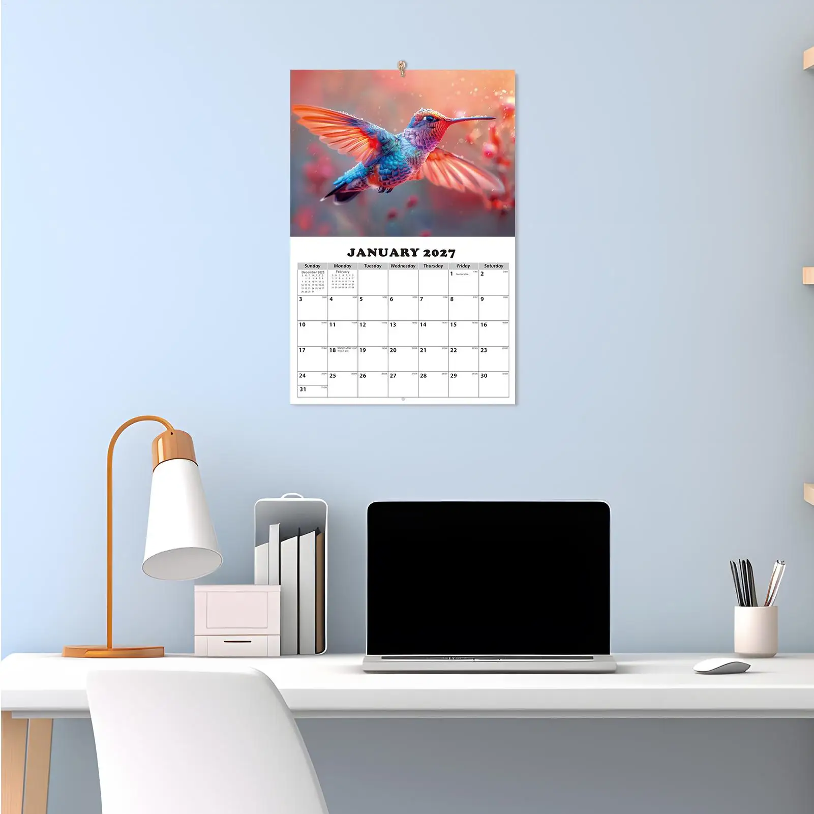 Bird Calendar 2026 Cute Hummingbird Calendar 13-Month Jan 2026 Jan 2027 Wall Planner For Nature Enthusiasts Bird Lovers Home