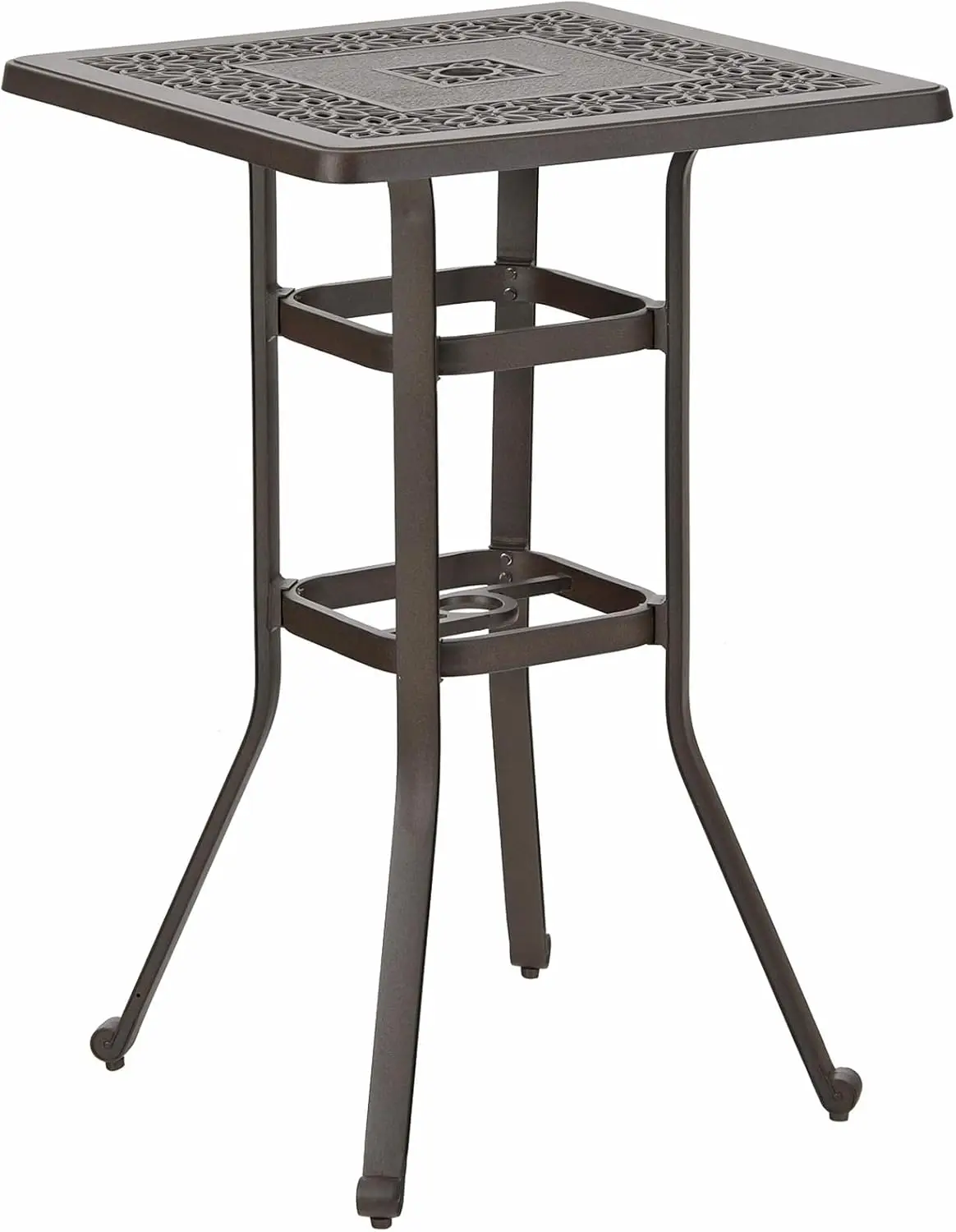 Cast Aluminium Patio Bar Height Table Square with 1.97