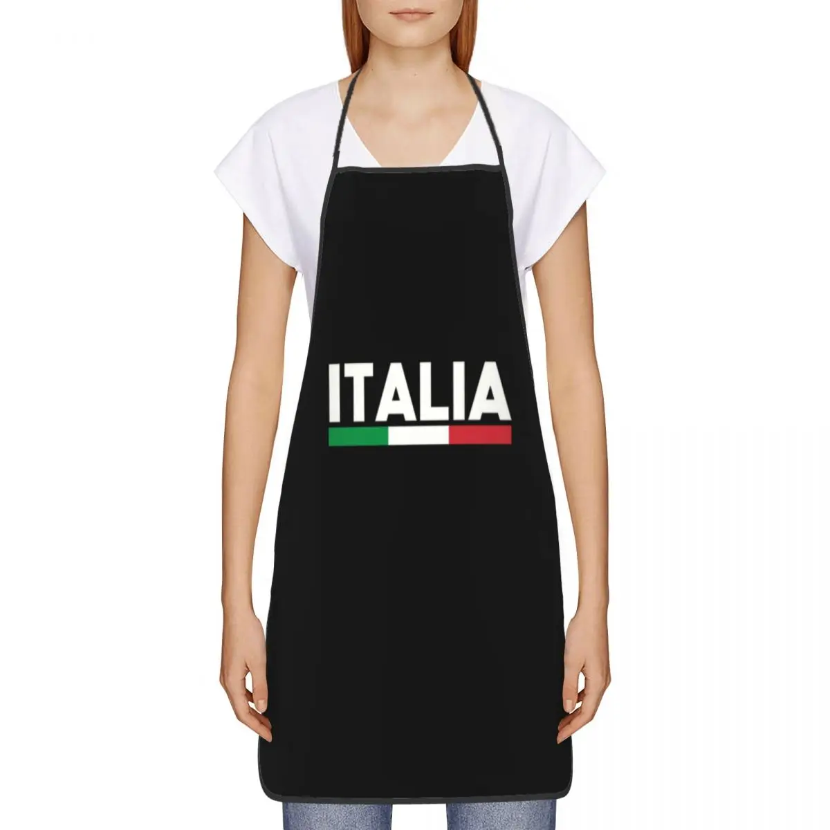 Unisex Flag Of Italy Bib Apron Adult Women Men Chef Tablier Cuisine for Kitchen Cooking Italian Patriotic Baking