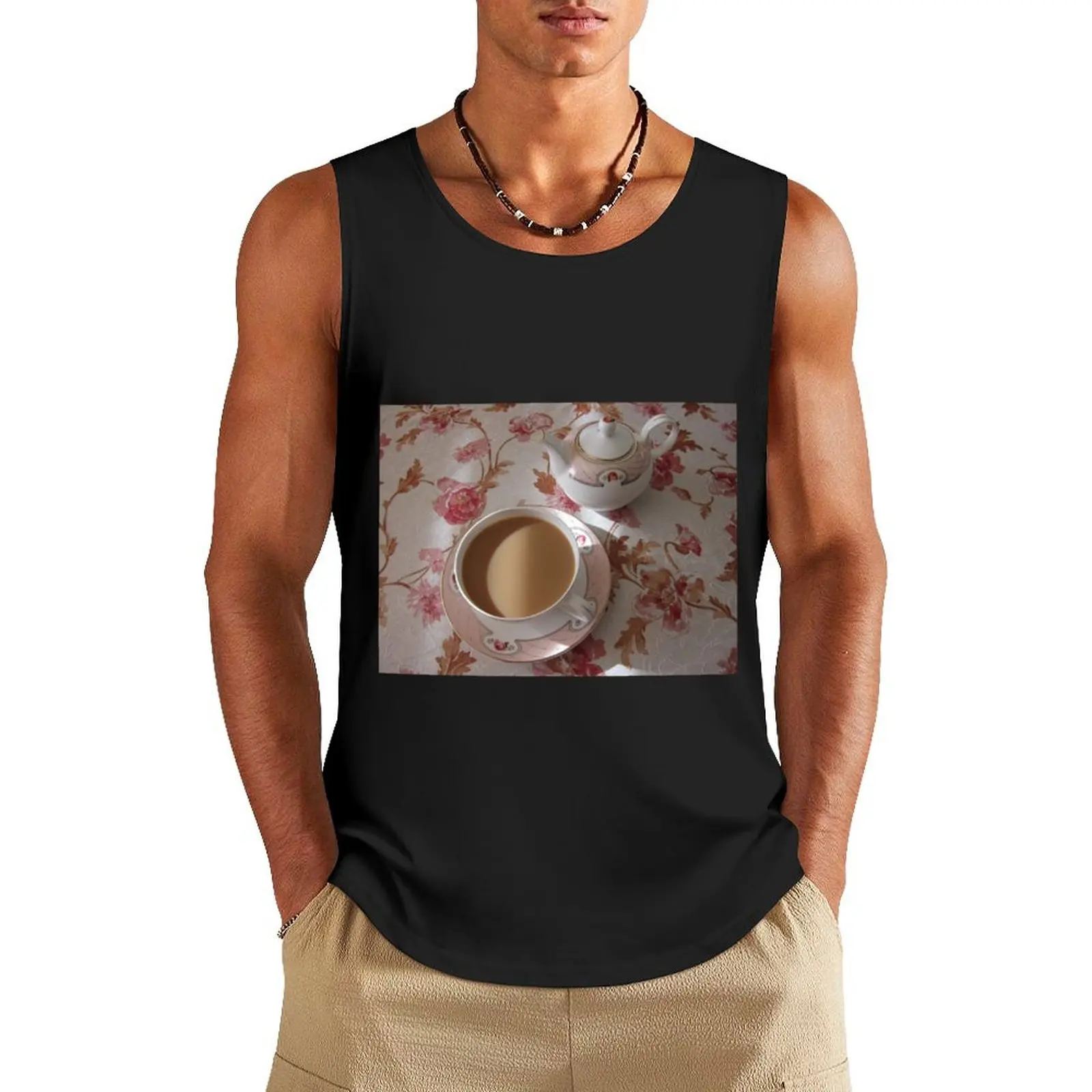 Teacup and Teapot Tank Top Men gym sportswear Men's t-shirts Men's summer t-shirt Vest male