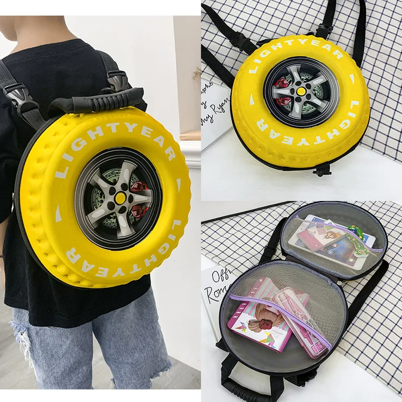 2025 New Korean Style Children\'s Schoolbag EVA Tire Fashionable Shape Kindergarten Schoolbag Boy\'s Backpack