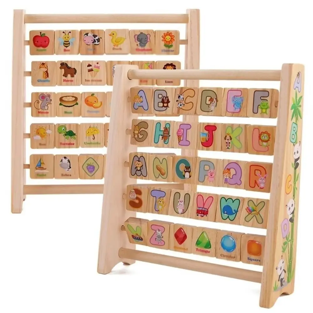 

English Alphabet Letter Cognitive Toy Arithmetic Cartoon Pattern Wooden Letter Board Learning Intelligence Early Education Board