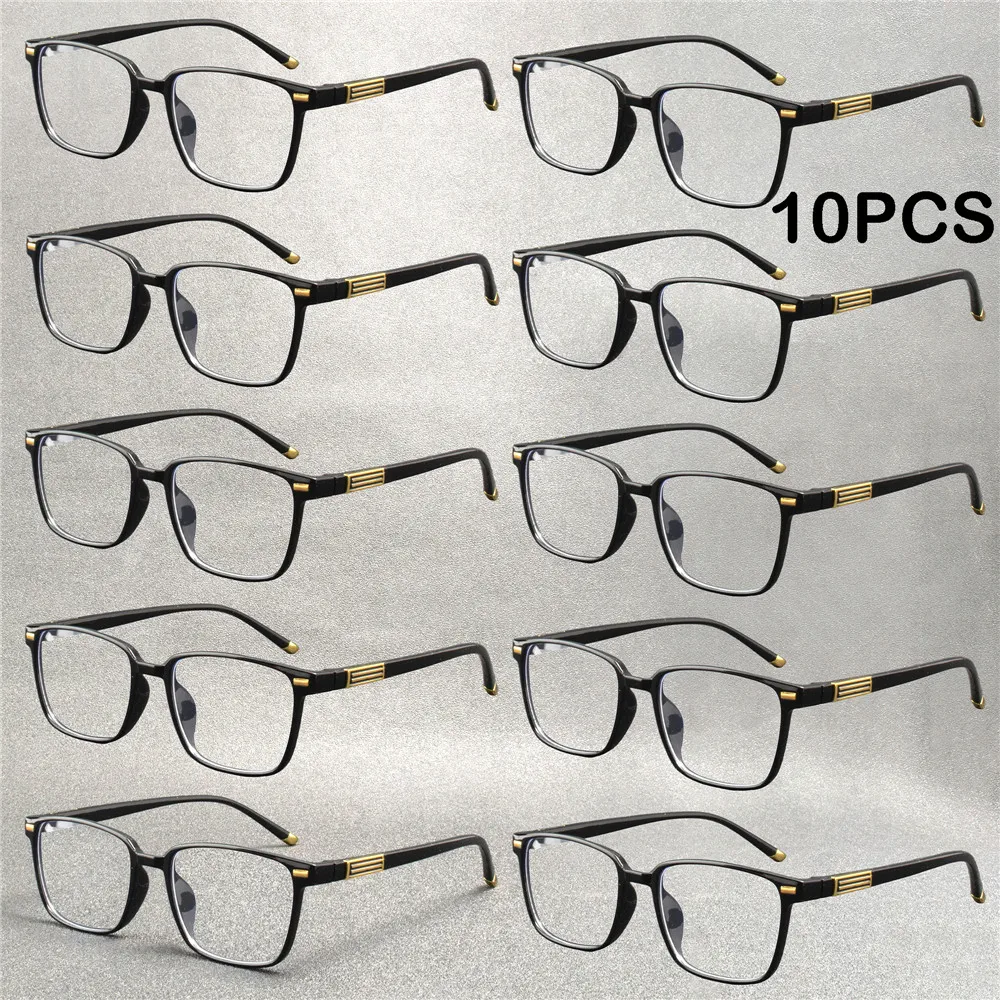 

10PCS Fashion Anti-Blue Light Reading Glasses Ultra-Light Eye Protection Readers Eyewear Unisex Elegant Presbyopia Glasses