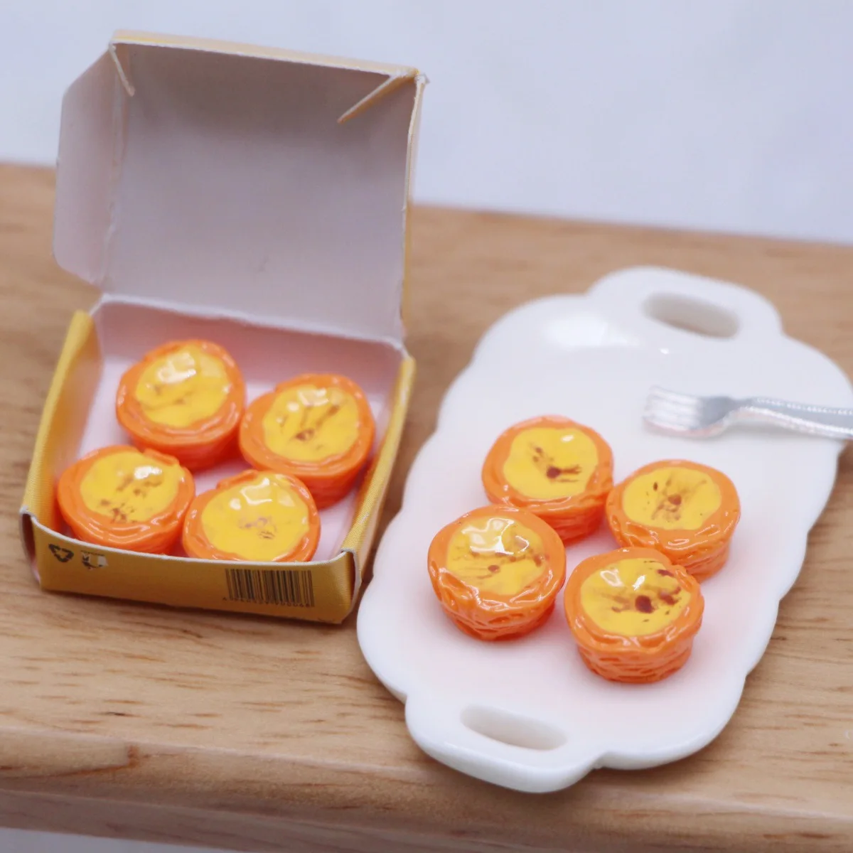 Dollhouse Mini Simulation  Egg Tart Pizza Small Cloth Doll Miniature Food Play Model Fast Food Restaurant Scene Decor accessorys