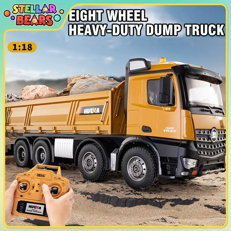

HUINA 1:14 Large Alloy RC Dump Truck Boys Toys Simulation Engineering Vehicle 2.4G 12CH Remote Control Trucks with Sounds Lights