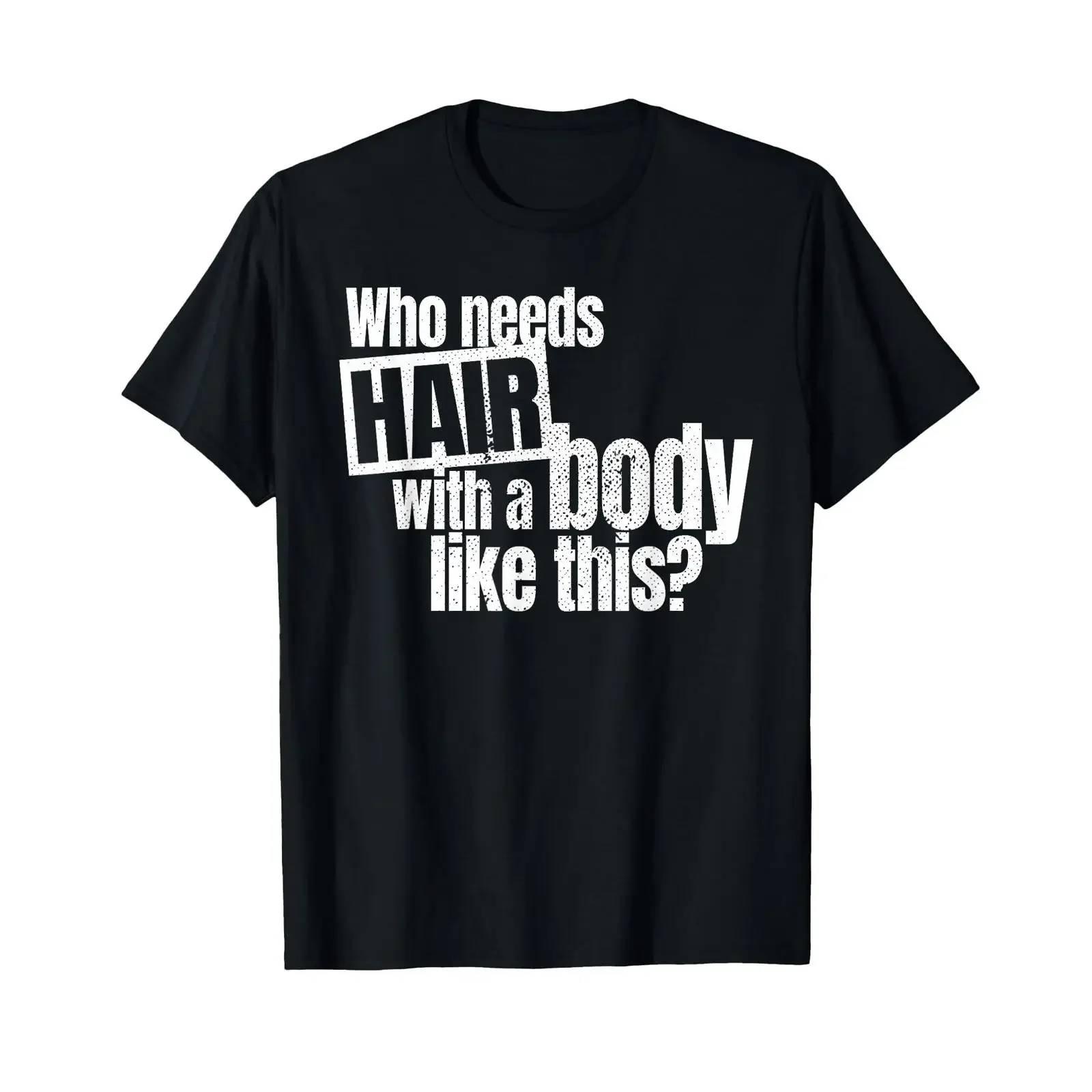 Who Needs Hair With A Beard Like This Men's Bald T Shirt black vintage Washed homme Comfortable Breathable Stretched fashion