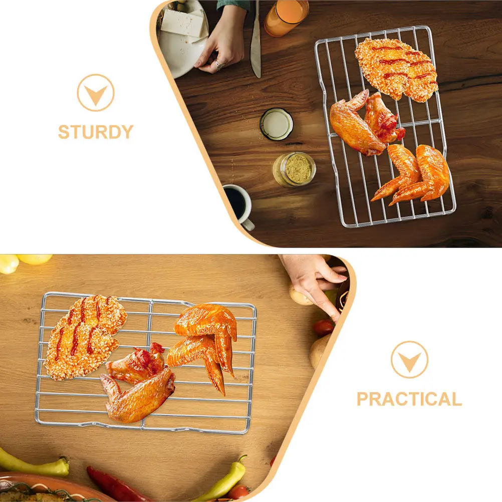 Bbq Grilling Rack Stainless Steel Professional Bbq Net Camping Picnic Multiuse Oil Dripping Wire Grill Cooling Broiling Baking