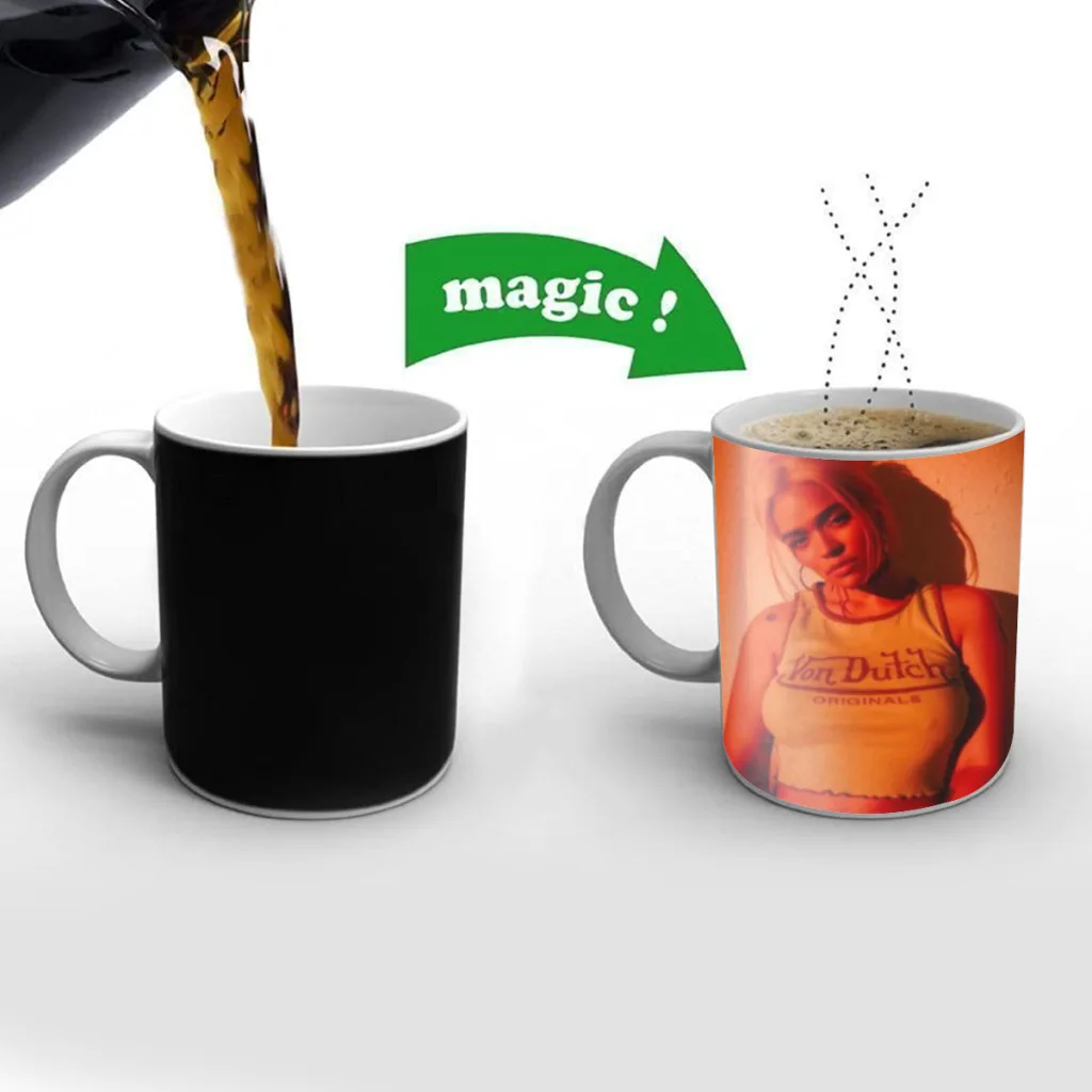 

Singer karol g Free shipping Mug Changing Color Ceramic Coffee Mugs Magic Tea Cup Best Gift