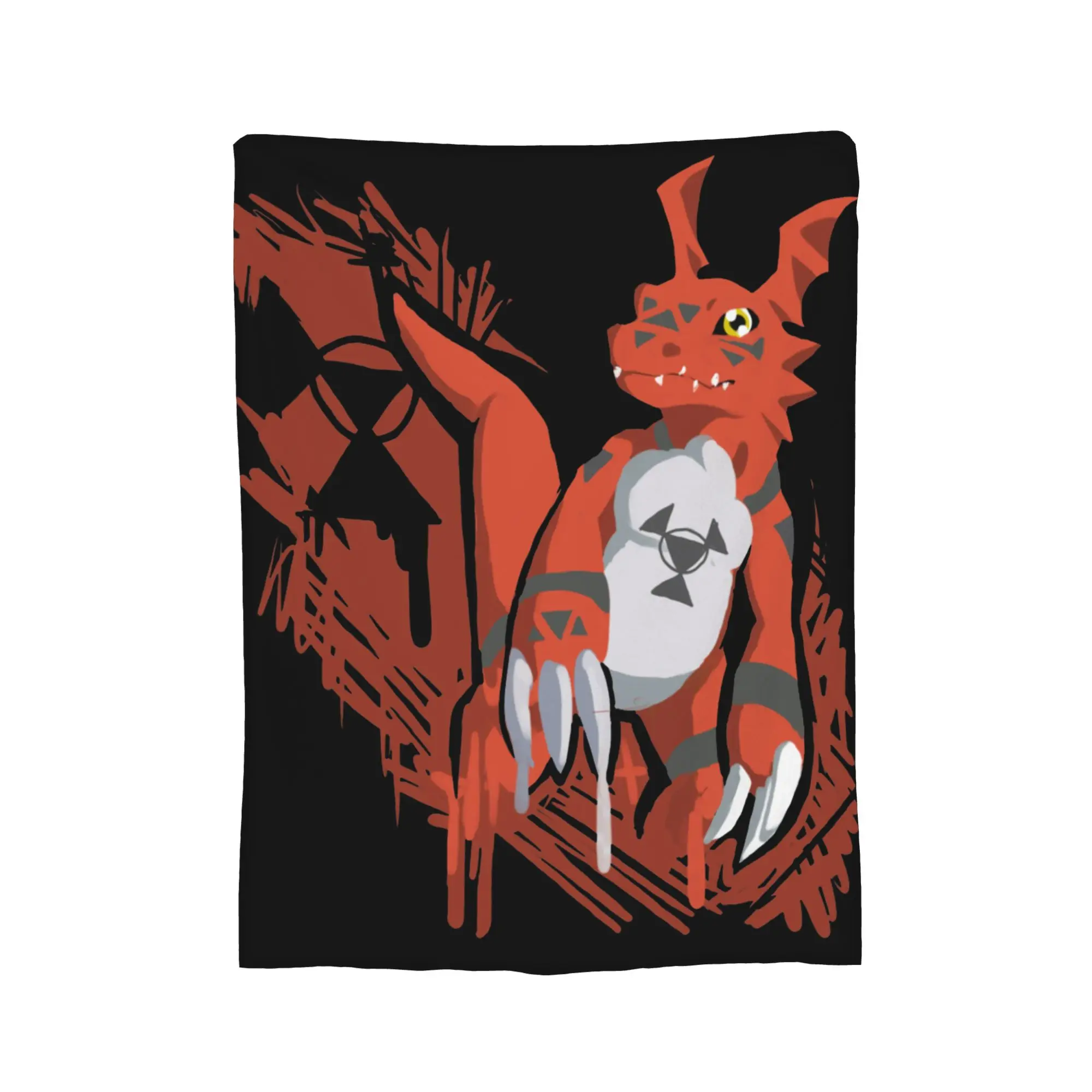 Guilmon Blankets Digimon Nostalgic Anime Wool Vintage Soft Throw Blanket for Bedding Lounge  Winter