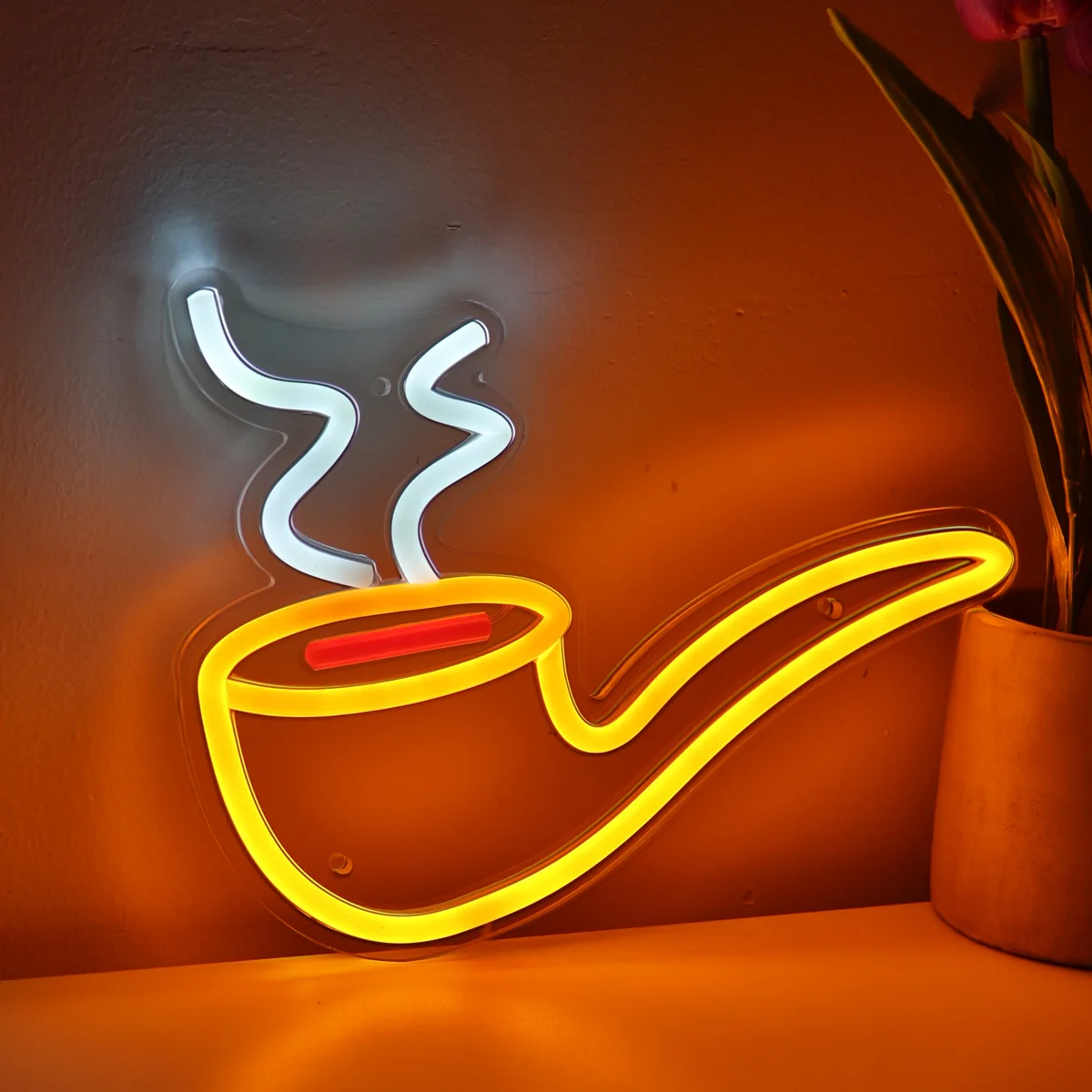 Imagem -04 - Clássico Led Wall Neon Art Sign Light Cachimbo Cachimbo 5v Usb Power 10.2 in x 7.76 in Sala de Jogos Pub e Decoração Clube 1pc