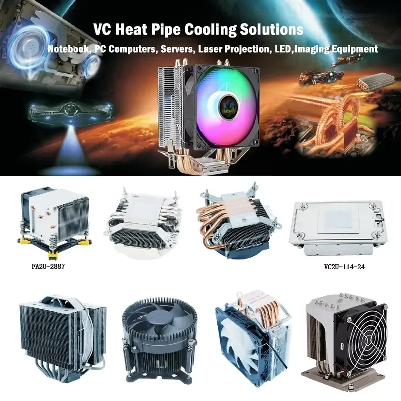 BOLRZO Custom RGB Light Emitting Diode Pulse Width Modulation 6 Heat Pipe Central Processor Air Cooler Fan Single Central