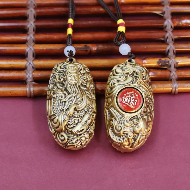 Yu Character Men's Portable Plaything Brass Copper Craft Guan Gong Handheld Figurine