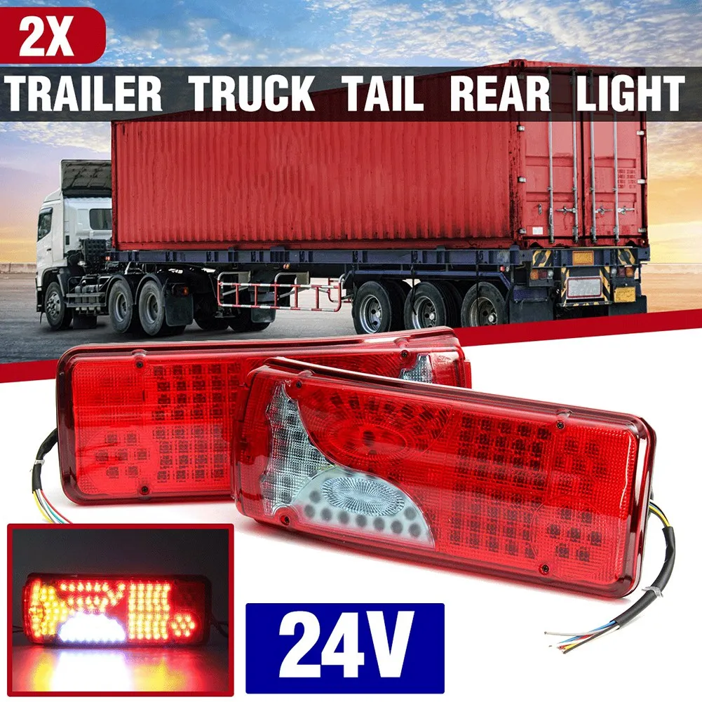 2Pcs 24V LED Tail Light Taillight Rear Brake Light Signal Lamp for MAN DAF TGX SCANIA Mercedes Sprinter Trailer