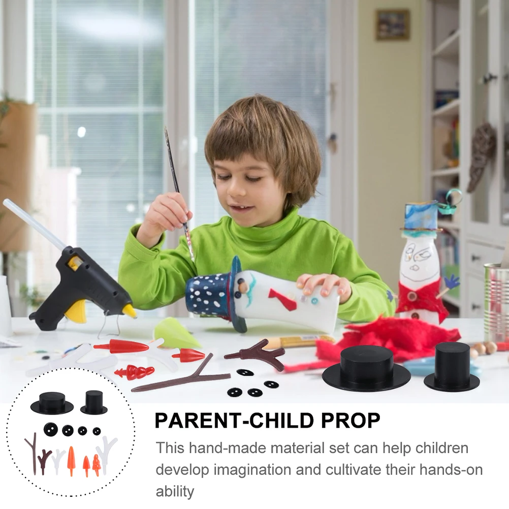 

1Set DIY Materials Pack Xmas Snowman Decorative Accessories Colorful Xmas Decoration Kids Handmade Game