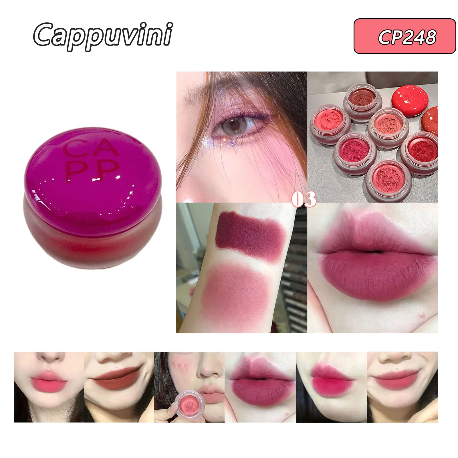 Matte Velvet Non-Fading Lip Mud Woman Reach Colors Full Lip Mud for Women and Girl Party Activity