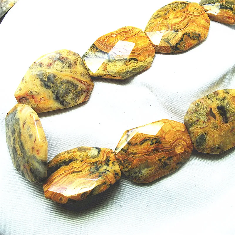 1 سلسلة الساخن مجنون العقيق حجر سلاسل الأوجه سطح 25X35 مللي متر 30X40 مللي متر الحجر الطبيعي شبه الكريمة لتقوم بها بنفسك مجوهرات جيدة ل আপনার