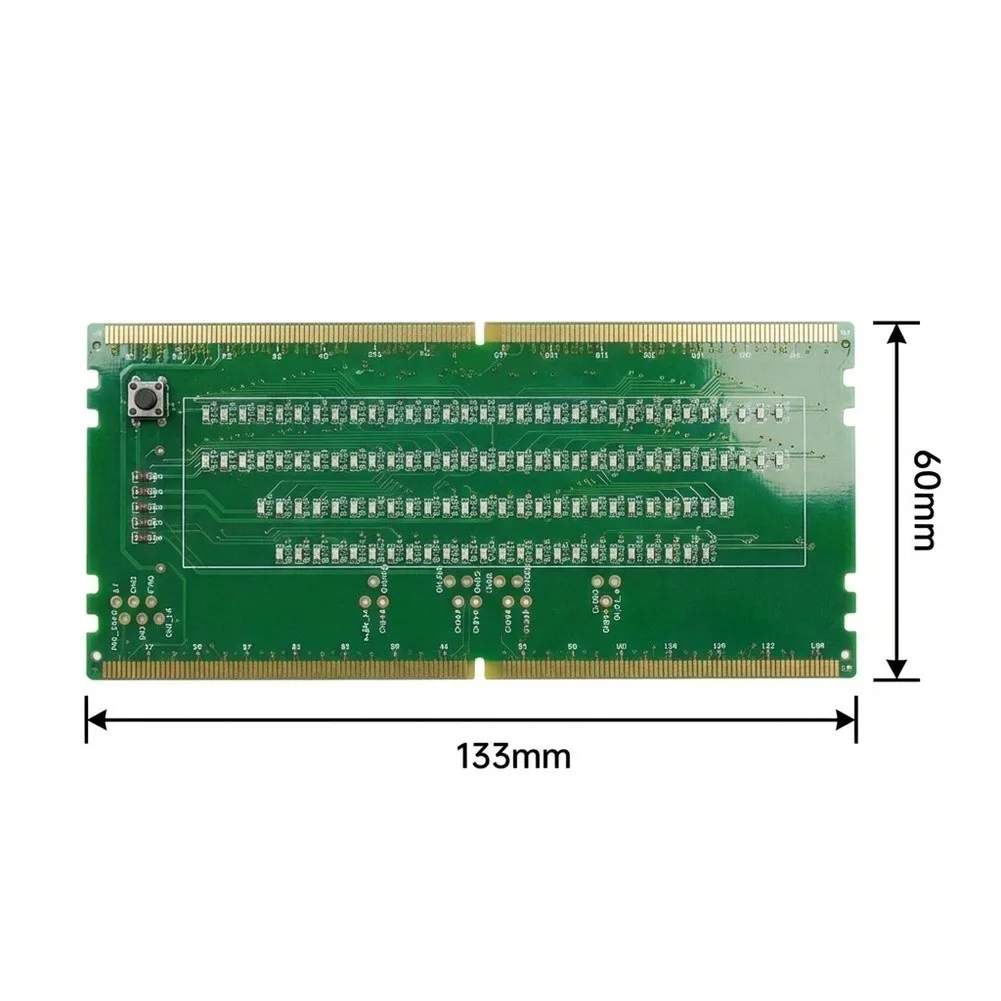 DDR5 UDIMM Slot Diagnostic Tool for Desktop Motherboards Detects Memory Socket Electrical Issues Using Integrated LED Indicators