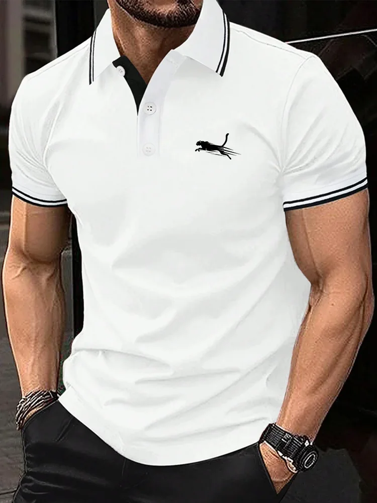 Men\'s Polo Shirt Sports Fashion Streetwear Designer Polos Yellow White Grey Blue Outdoor Street Short Sleeves Print Clothing